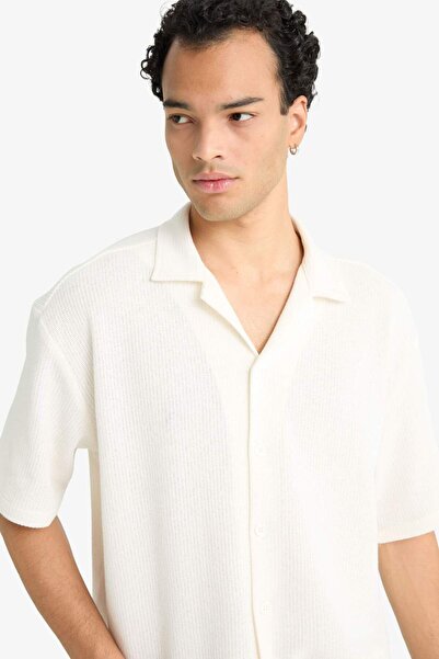 DeFacto Boxy Fit Polo Yaka Penye Kısa Kollu Gömlek G3359AX25AU
