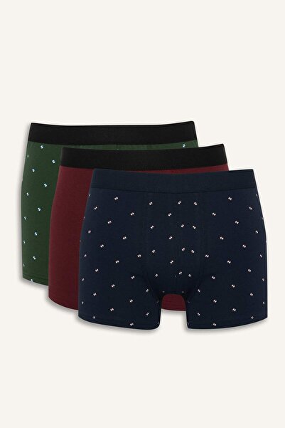 DeFacto Regular Fit Puantiye 3'lü Boxer F9033AX25AU