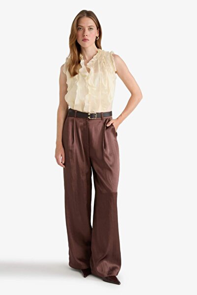 DeFacto Wide Leg Wide Leg Ankle Length Satin Trousers G2936Ax25Au