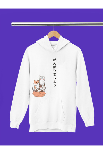 MAGORS سترة رياضية قطنية بأكمام طويلة مطبوعة برسومات قطة لطيفة، مصنوعة من 3 خ...