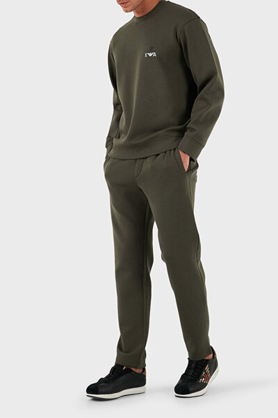 Emporio Armani Erkek Normal Belli Pamuklu Logo Desenli Haki Pantolon 8N1PD8 1JHSZ-U8120