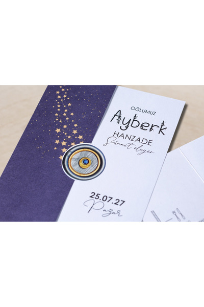 İklim Sünnet Davetiyesi 5021 - 50 Adet - Zarfsız - Baskı Hariç - Tablozadee Özel Tasarım
