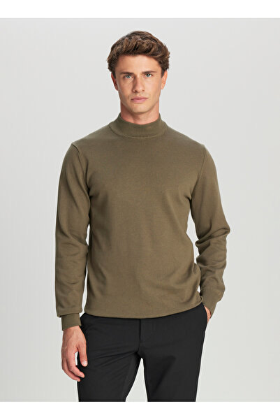 ALTINYILDIZ CLASSICS Yarım balıkçı Yaka Standart Haki Erkek Kazak ACE043261438_HAK