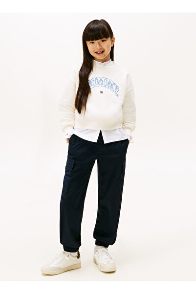 Tommy Hilfiger Baskılı Kız Çocuk Ekru Sweatshırt KG0KG08785YA8