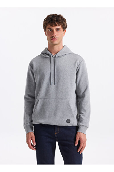 People By Fabrika Bisiklet Yaka Düz Gri Melanj Erkek Sweatshırt PBF5WM-SWT 5056