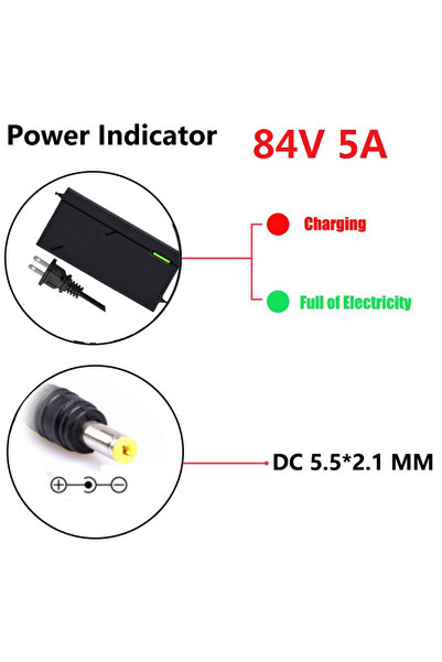Choice3 شاحن 84 فولت 5 أمبير تيار مستمر أمريكي 72 فولت 5 أمبير 20 ثانية من مج...
