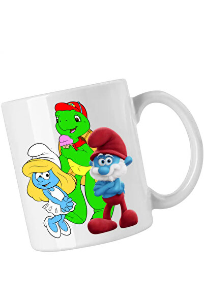 OEM Franklin Smurfs Mug Papa Smurf Smurfette