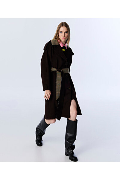 Twist Desen Mix Belted Coat