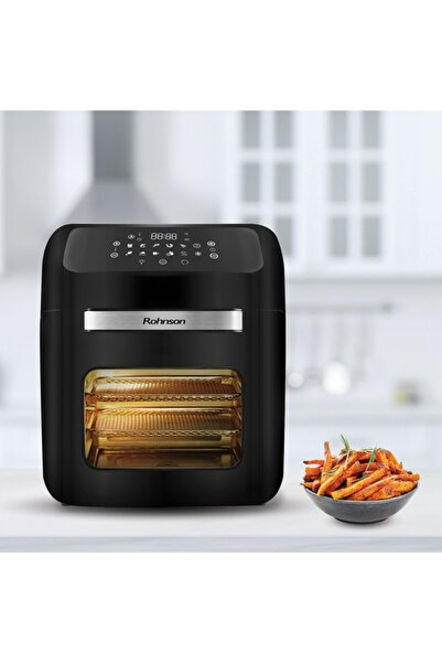 ROHNSON Friteuză cu aer multifuncțională, R2852, 1800W, ecran tactil LED, 12 programe presetate,