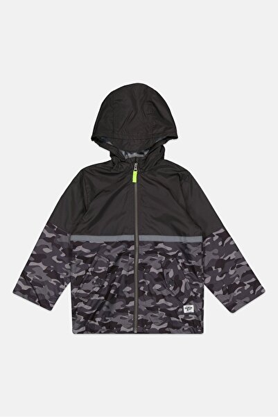 Oshkosh B’Gosh Kids Boy Camouflage Rain Jacket, Grey