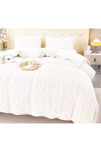 CHIRASO CHIRASO Bedding, COCOLINO, Knitted Pattern, Classic Sheet 220x230 Duvet Cover 200x230 2 Pillowcases
