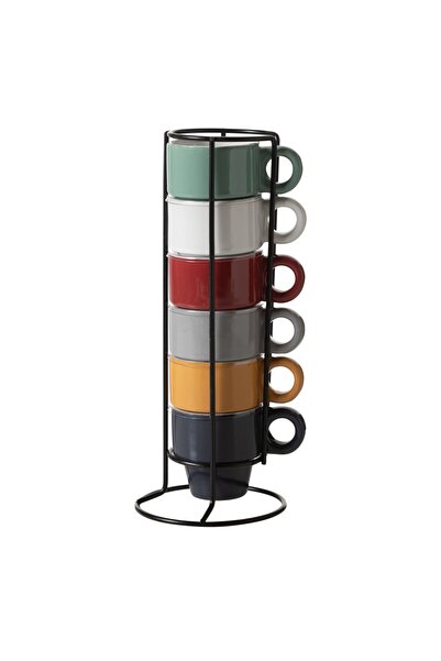 Mudo Home MULTICOLOR SERAMIK ESPRESSO FİNCANI 6 LI