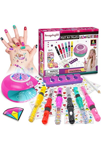 LemonDream Set de oje pentru fete, Nail Studio, oje pe baza de apa, 6 -12 ani,