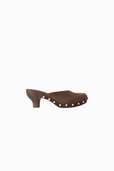 Jeffrey Campbell حذاء نسائي من Cloguette مصنوع من جلد الغزال البني، مزود بتفا...