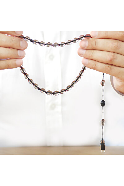 Tesbihane Систематично нарязан прозрачен кехлибар от ечемик за молитвени броеници