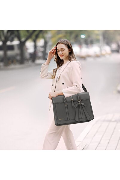 Mosiso حقيبة كمبيوتر محمول للنساء، حقيبة ظهر قابلة للتحويل من جلد البولي يوريثان لحمل الكمبيوتر المحمول، حقيبة يد كاجوال