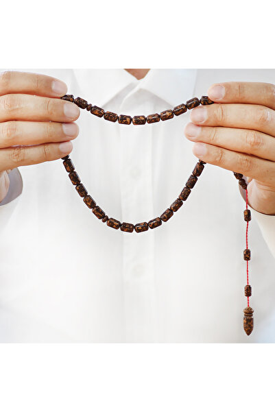 Tesbihane Systematic Capsule Cut Brown Scented Cinnamon Tree Prayer Beads