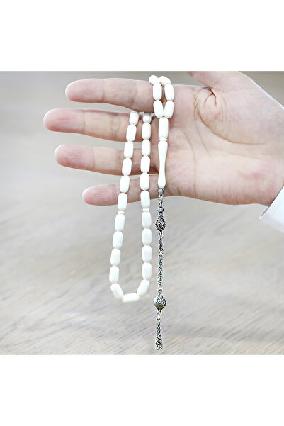 Tesbihane Ροζάριο από κόκκαλο καμηλού - Μητρότητας ανοξείδωτο μεταλλικό με αλβανική φούντα - Κοπή κάψουλας