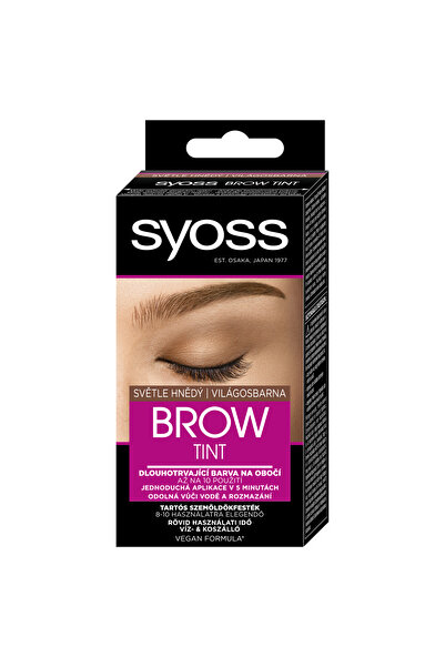 Syoss Brow Tint Eyebrow Dye, Light Brown, waterproof and smudge-proof, vegan formula, 10 ml