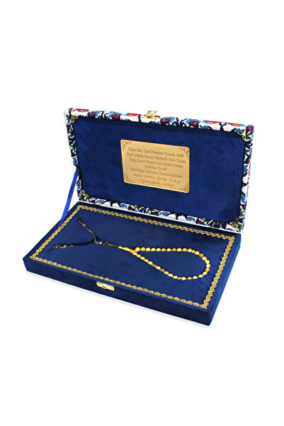 Tesbihane Damla Amber Prayer Beads - 1000 Sterling Silver with Kazaz Tassel - King Seccer - Premium Boxed - Sphere Cut