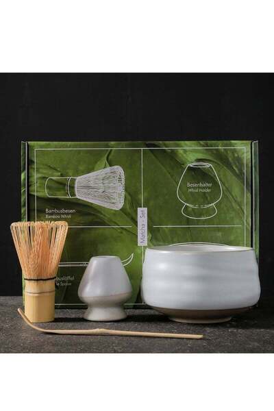 COOYA 4 Piece Matcha Set, 100% high quality natural bamboo,Easy to Use,Perfect Gift,Meets FDA safety