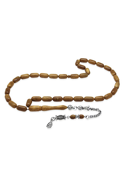 Tesbihane Нетемніючий метал, албанська ланцюгова намиста з бахромою, відкритий коричневий полірований куку-четки