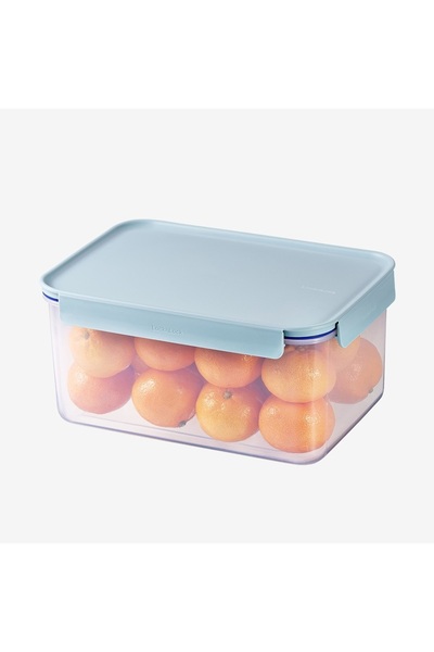 locknlock Classic Plus Rectangle Food Container 4.4L – Mint, 4-Side Locking, Stackable & Leakproof