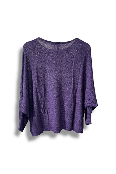 SUMEF Μπλούζα μεγάλου μεγέθους Mercerized Knitwear με τσέπες και διάτρητο σχέδιο - Ταιριάζει σε μέγεθος 38-52