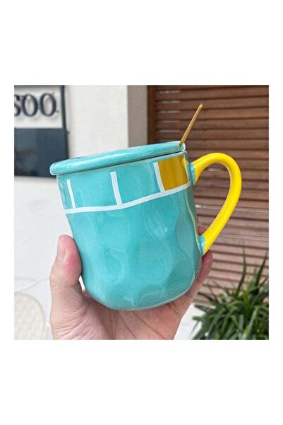 fun zone NIBEMINENT Zhongch Ceramic Mug With Lid Blue 11x11x12.5cm