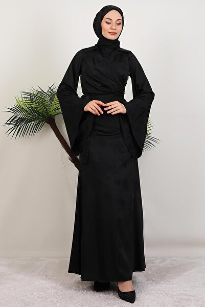 GİYZAMİLA Ayşen Satin Dress Black