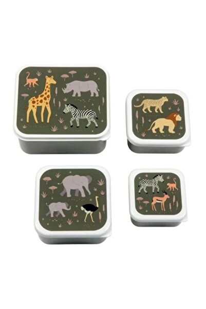 A Little Lovely Company Set de 4 cutii alimentare Savanna