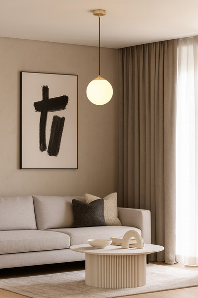 Buiva Modern Sarkıt Avize Mat Glop Camlı Sarkıt