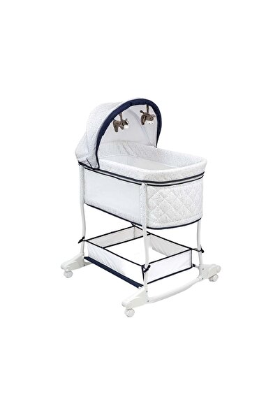 Milly Mally Dream On Simple Grey Crib with Wheels and Rocking Function, 82 x 72 cm
