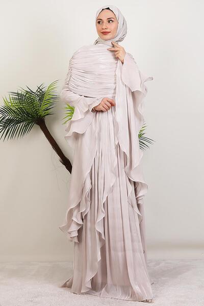 GİYZAMİLA Ebru Yoryo Abiye Bej