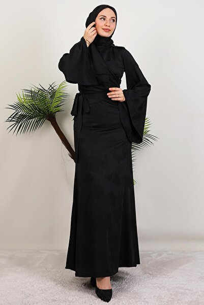 GİYZAMİLA Ayşen Satin Dress Black