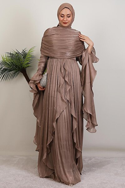 GİYZAMİLA Βραδινό φόρεμα Ebru Yoryo Mink