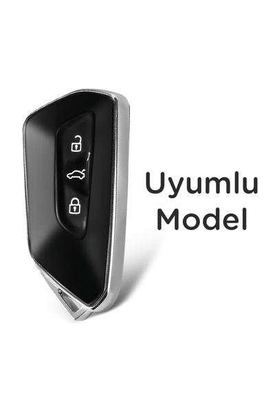 Mavi Keys Husă de protecție pentru chei cu telecomandă din fibră de carbon cu 3 butoane compatibilă cu Volkswagen Golf 8
