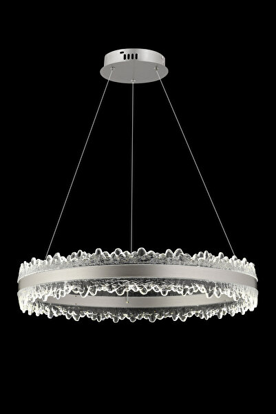 İstanbul Avize Planet 60'lık Gümüş Kumandalı 3 Renk Lüx Led Modern Ledli Avize