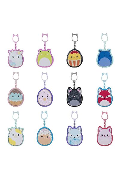 Sunman Squishmallows Squish-a-longs Klipsli Çanta Süsü ve 3 Figür + Yüzük S2 - Sürpriz Paket