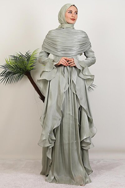 GİYZAMİLA Ebru Yoryo Abiye Mint