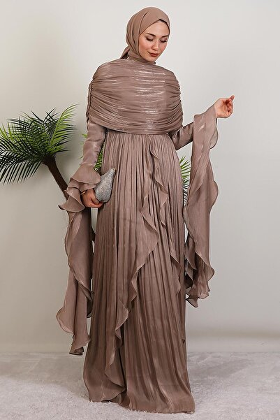 GİYZAMİLA Βραδινό φόρεμα Ebru Yoryo Mink