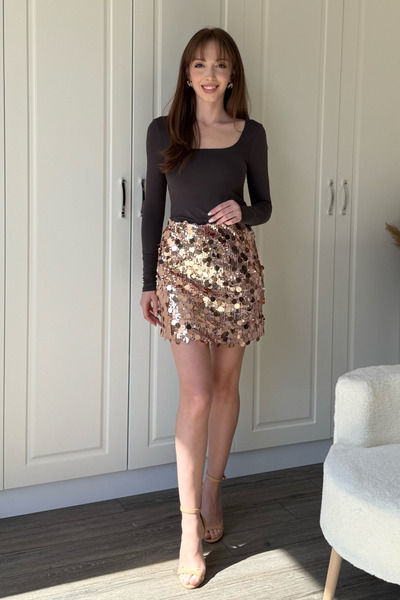 Dilay Gökoğlu Butik Fusta mini cu paiete