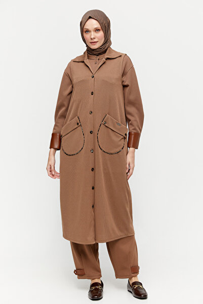 Setrms Leopar Biyeli Uzun Yelek