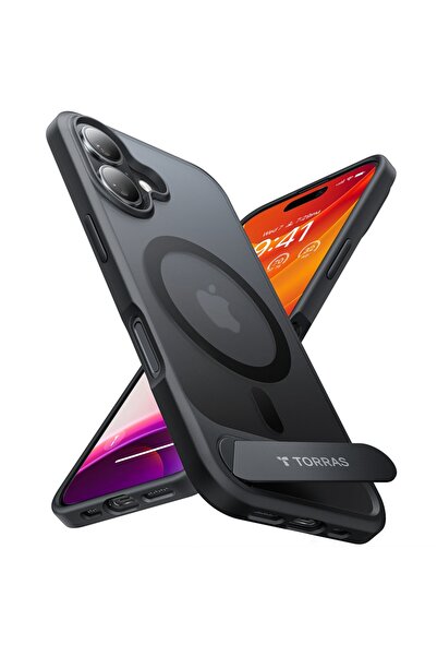 TORRAS Case for IPhone 16, Pstand MagSafe, Black