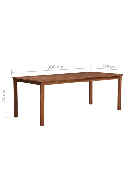 vidaxl Garden Table 200x100x74 cm Solid Acacia Wood