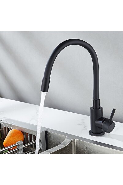 OEM Kitchen Faucet Unknown Items® with Flexible Spout, Ceramic Cartridge, Aerator, Black