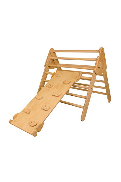 OEM Set de catarare mare 2in1, Triunghi Pikler cu Rampa si Arc Escaladare, pentru copii, 2-7 ani, lemn
