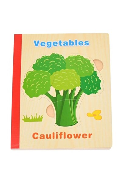 OEM Carte puzzle din lemn, Montessori, legume, 6 piese