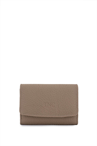Tamer Tanca Unisex Genuine Leather Beige Floter Card Holder