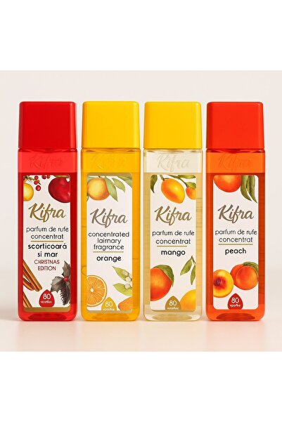 kifra Set 4 Parfumuri concentrate de rufe Kifra, 4x 200ml, 80 spalari, Fruits